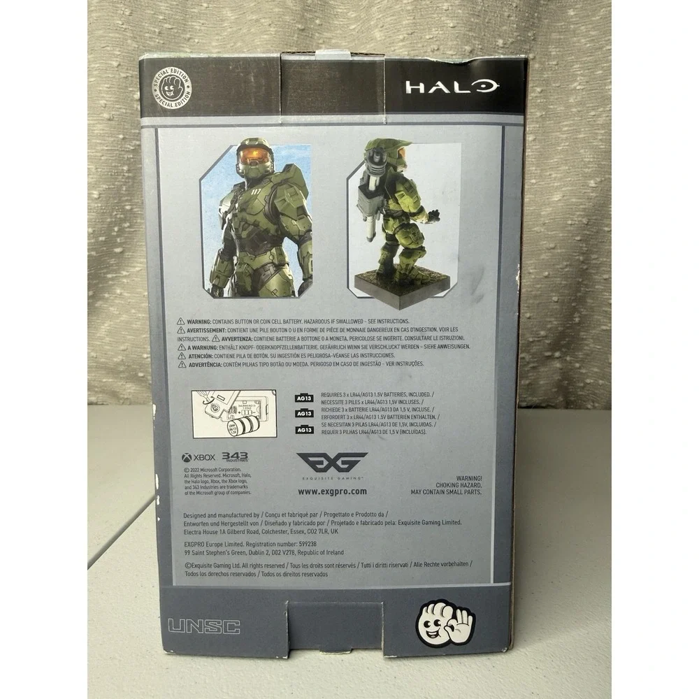 Halo Master Chief Controller Stand Cable Guys with Light Up Base Halo Infinite